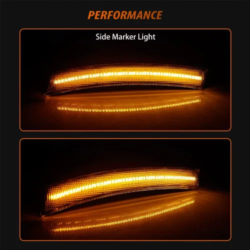 Vista 5 de ADIIL Luces de marcador lateral de guardabarros delanteros LED ámbar con lente transparente compatible con MINI Cooper R50 R52 R53 2002-2008 Lente