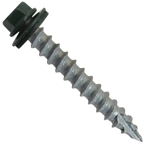 Vista 38 de Tornillos para techos de metal #14 (750) Tornillos x 1-1/2 "ABC Gris Arandela hexagonal Tornillo de techo de chapa metálica para techo.