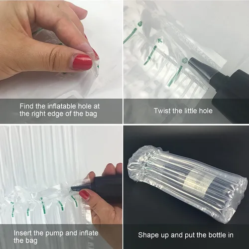 Vista 5 de Bolsas protectoras para botellas de vino, equipaje para viajes en avión, paquete de 18 unidades inflables, para envío de botellas de licor, embalaje