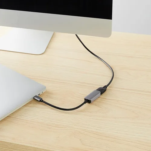 Vista 6 de Amazon Basics Adaptador USB-C 3.1 macho a HDMI hembra (4K @60Hz), gris, 1.69 x 1.45 x 0.43 pulgadas