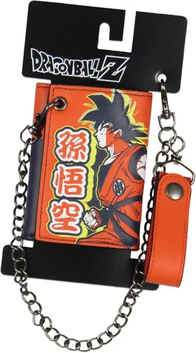 Vista 5 de Dragon Ball Z Anime Son Goku Tri-Fold Snap Cierre Cartera de cadena