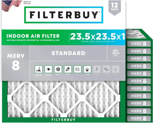 Vista 55 de Filterbuy Filtro de aire MERV 8 de 8 x 14 x 1 pulgadas para defensa contra el polvo y las alergias (paquete de 12), electrostático plisado HVAC