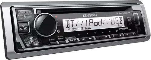 Vista 3 de Kenwood - Receptor de reproductor de CD estéreo USB AUX con Bluetooth para salpicadero, con Enrock Marine Dash Kit protector cubierta de radio, kit