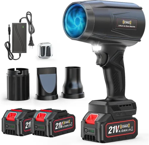 Vista 10 de Soplador de hojas inalámbrico de 800,000 RPM compatible con Milwaukee (solo herramienta), motor sin escobillas, velocidad ajustable, soplador