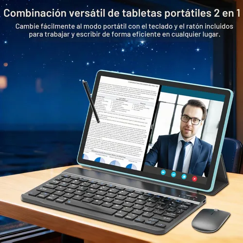 Vista 4 de Tablet Android 15 con teclado, tabletas de 11 pulgadas 20 GB de RAM 128 GB de almacenamiento (2 TB TF), procesador Octa-Core, WiFi 6, 8000 mAh