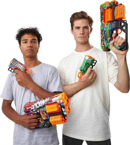 Vista 5 de XShot Skins Dread - K.O (24 dardos) de ZURU, recarga fácil, tecnología Air Pocket, lanzador de dardos de espuma de juguete para niños, adolescentes