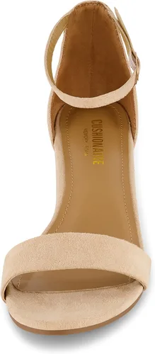 Vista 3 de Cushionaire - Sandalias Alba para mujer de tacón medio en forma de bloque con una banda y plantilla de espuma viscoelástica.