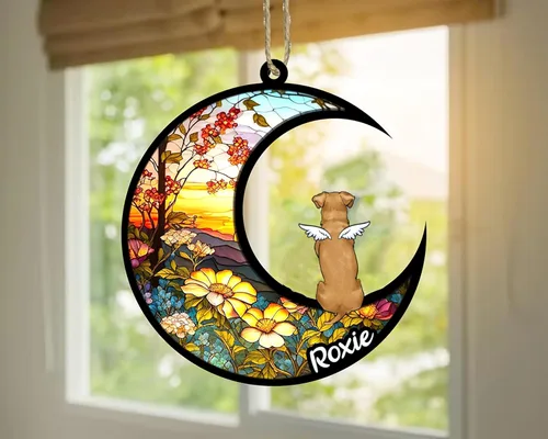 Vista 144 de LOVELYPOD Adorno de Navidad personalizado para perro Basset Hound (marrón) Basset Hound (marrón) adorno para atrapasoles de perro, razas de perros