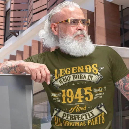 Vista 2 de Camiseta de cumpleaños para hombre, leyendas nacieron en 19XX, camiseta Negro