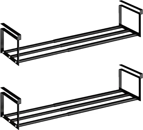 Vista 9 de Organizador expandible para zapatos, estante ajustable para zapatos y estante debajo del gabinete, para almacenamiento y organización de zapatos