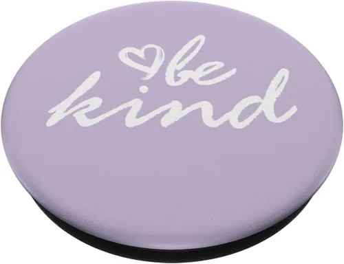 Vista 2 de PopSockets PopGrip estándar Be Kind Light Pastel Purple PopSockets de color blanco