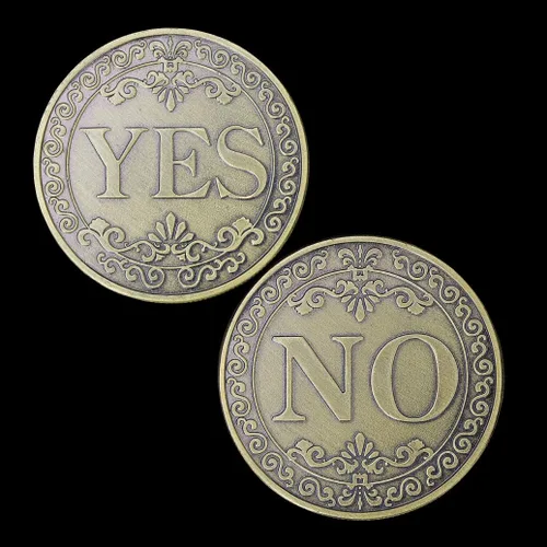 Vista 4 de Sí No Challenge Coin Decision Maker Moneda (Bronce)