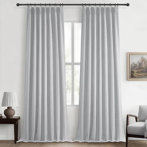 Vista 12 de Cortinas y Drapeados Modernos con Pliegues Pellizco Rosa Bebé de 84 Pulgadas de Largo, Juego de 2 Paneles para Sala de Estar, Cortina de Ventana