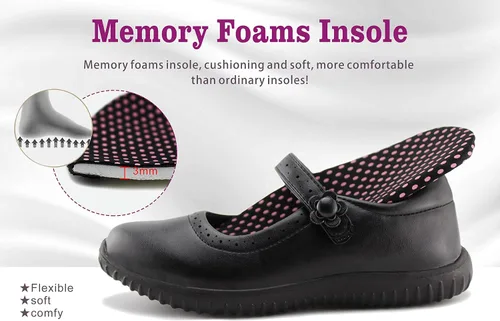 Vista 4 de JABASIC Zapatos de uniforme escolar Mary Jane para niña