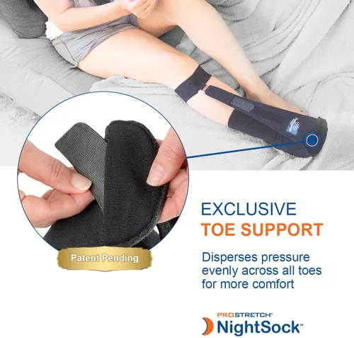 Vista 3 de ProStretch NightSock - Alivio nocturno para fascitis plantar y tendinitis de Aquiles, alternativa a la férula nocturna con soporte exclusivo