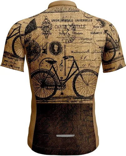 Vista 3 de Camiseta de ciclismo para hombre, manga corta, camisas de ciclismo de montaña, chaqueta de bicicleta con 3 bolsillos