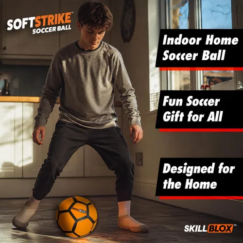 Vista 3 de Skill BLOX SoftStrike Home - Balón de fútbol para entrenamiento de habilidades en interiores, regalos de fútbol para niños, pelota de habilidades