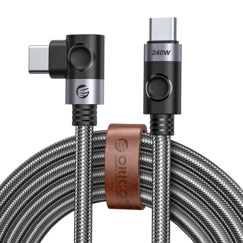 Vista 8 de ORICO Cable USB C a USB C de 240 W, ángel derecho de 1.5 M, cable USB C de transferencia de datos de 40 Gbps, cable tipo C compatible con Dell, iPad