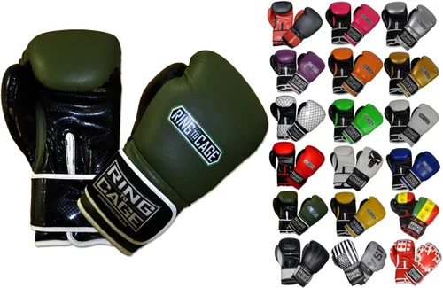 Vista 13 de Guantes de boxeo para entrenamiento de gimnasio Verde neón/negro