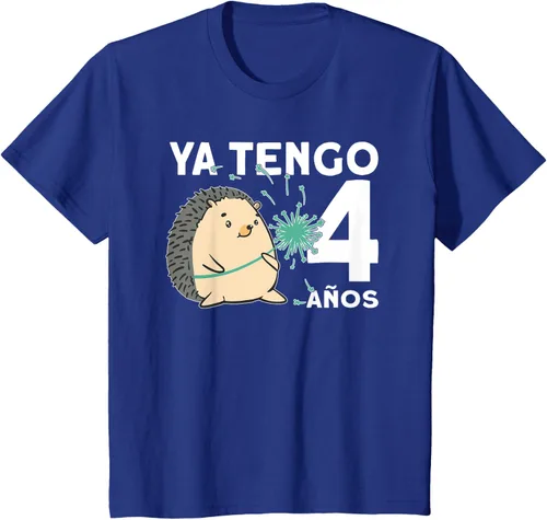 Vista 5 de Niños Niños 4 Cumpleaños erizo Ya tengo 4 años Camiseta