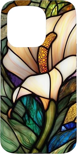 Vista 14 de iPhone 16 Calla Lily Stained Glass Case