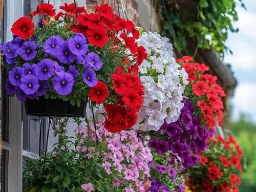 Vista 4 de Más de 300 semillas de petunia enana colgantes, color arcoíris mixto, bonsái, flores de grandiflora, semillas de reliquia, sin OMG, para interiores