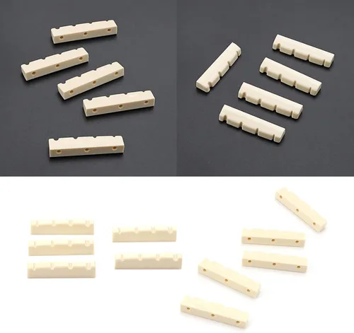 Vista 2 de 5 unids/pack Tuerca para bajo de guitarra de 1.654 in, tuerca superior ranurada, para instrumentos musicales de 4 cuerdas