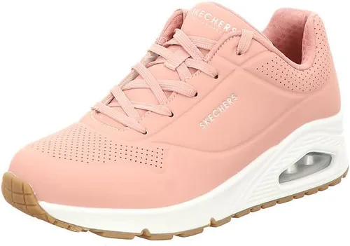 Vista 15 de Skechers Tenis UNO Stand on Air para mujer Tenis casuales, plantilla de espuma viscoelástica refrigerada por aire, amortiguación visible de Rojo