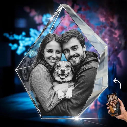 Vista 11 de 3D innovation Foto de cristal 3D, regalos conmemorativos personalizados para mamá, papá, esposa, hombres, mascotas, detalle de cristal grabado