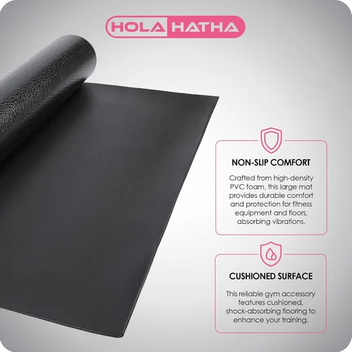 Vista 4 de HolaHatha Tapete de yoga ligero y acolchado, antideslizante de espuma gruesa plegable para estiramiento y actividad de entrenamiento, 79 x 35.5