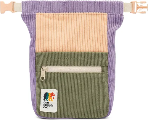 Vista 5 de Cubo boulder de pana retro, bolsa de tiza independiente de gran tamaño para escalada en roca, cierre magnético enrollable, bucles de doble cepillo