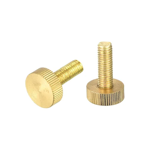 Vista 32 de uxcell Tornillos moleteados para pulgar, pernos planos de latón M3x4mm, sujetadores para PC, electrónicos, mecánicos, 2