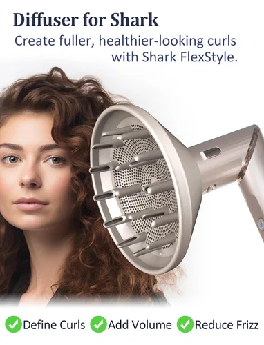 Vista 2 de Accesorio difusor para sistema de peinado y secado de aire Shark FlexStyle, accesorios para rizos naturales para Flex Style Dry Styler, herramienta
