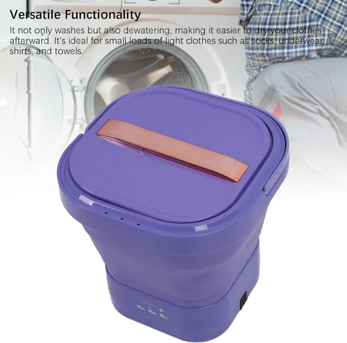 Vista 5 de Lavadora portátil de 23 litros, lavadora plegable recargable con secadora giratoria, mini lavadora para ropa interior, pequeñas delicadas, adecuada