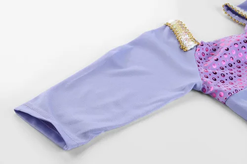 Vista 6 de Reliparty Disfraz de sirena para niñas pequeñas vestido de princesa de manga larga