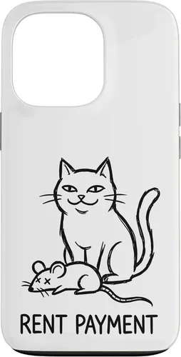 Vista 10 de Pago de alquiler Humor divertido gato para gato papá gato mamá caso para iPhone 17