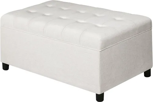 Vista 10 de Joveco Banco Otomán de Almacenamiento, 33 Pulgadas de Cuero Sintético Rectangular con Capitoné, Taburete para los Pies al Pie de la Cama