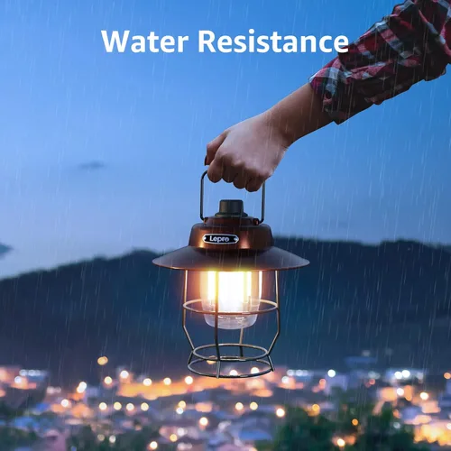Vista 8 de Lepro Bundle - 2 artículos: Linterna de camping LED recargable vintage Lepro y LE LED linterna de camping recargable, 1000LM, 4 modos de luz