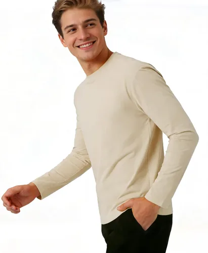 Vista 4 de Camiseta de hombre de manga larga con cuello redondo para adultos