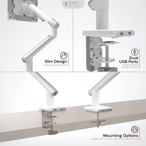 Vista 3 de CTA Digital Soporte de abrazadera para brazo de tableta para escritorios con seguridad antirrobo para iPad serie 10.2 - iPad Air 3 - y iPad Pro 10.5