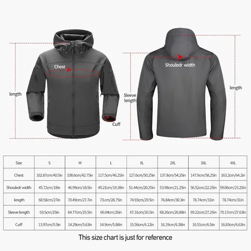 Vista 6 de FREE SOLDIER Chaqueta de senderismo Softshell para hombre, impermeable, con capucha, táctica, cazadora