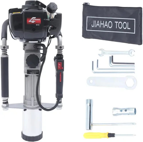 Vista 8 de 32.7 CC 2 tiempos accionado T Post Driver, 900 W accionado por gas T Post Driver Motor Push Pile Garden Fence Farm Two Sleeves Diseño ergonómico