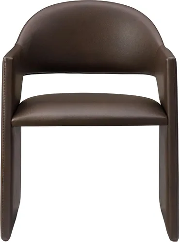 Vista 8 de Modway Talia - Sillón de comedor de cuero vegano en color espresso