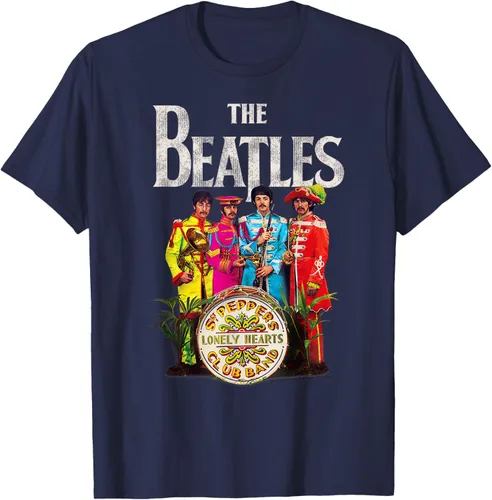 Vista 47 de The Beatles Sgt. Pepper's Lonely Hearts Camiseta de manga corta Negro