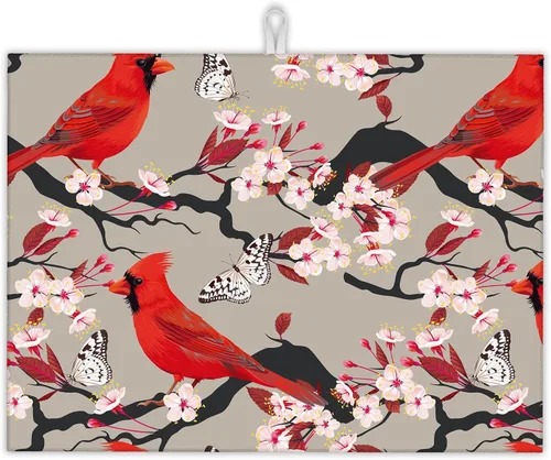 Vista 13 de Tapete de secado de platos para encimera de cocina, almohadilla de secado de platos de palmeras tropicales, protector de microfibra reversible
