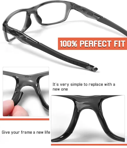 Vista 6 de Bwake Almohadillas de nariz de repuesto de tamaño estándar para gafas Oakley CrosslinkCrosslink Sweep Pitch - Negro