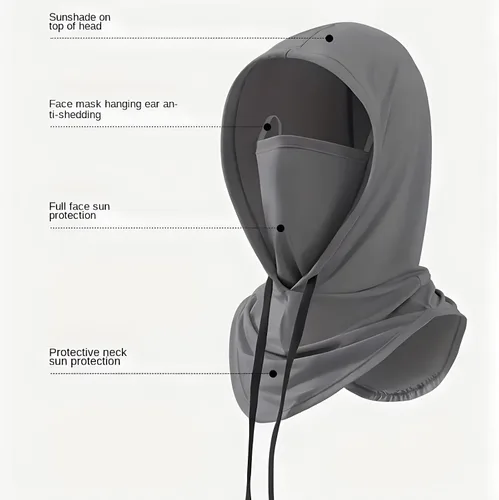 Vista 2 de Paquete de 3 pasamontañas de verano con protección UV, transpirable, máscara facial para hombres y mujeres, motocicleta, ciclismo, pesca