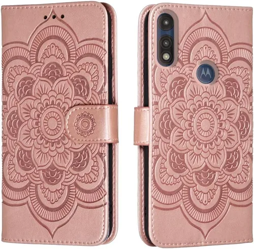 Vista 11 de Funda para Motorola Moto E (2020) con tarjetero y función atril magnético de cuero suave para Moto E 2020 (Azul)