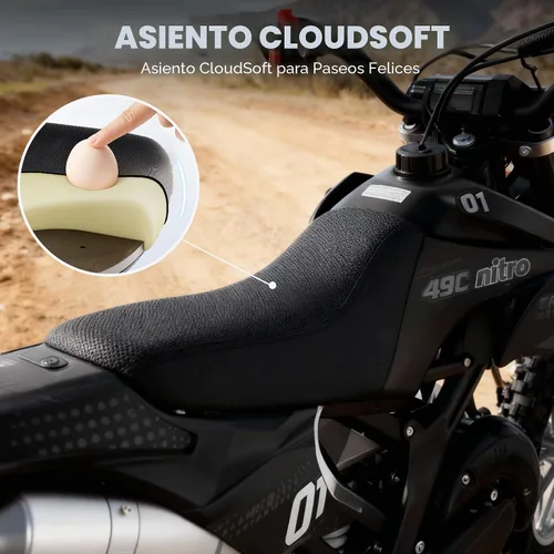 Vista 5 de Motocicleta de motocross para niños de 8 a 14 y 2 tiempos Negro