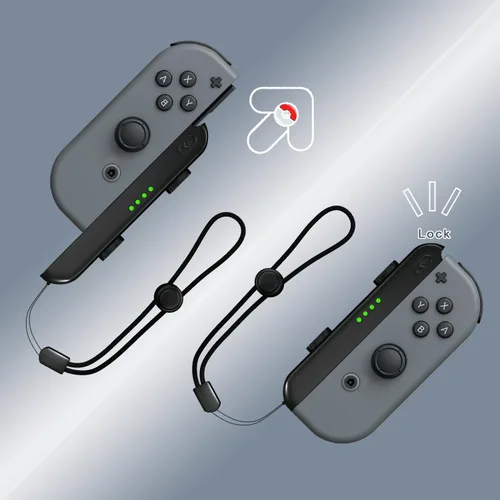 Vista 2 de Lonxmovs 2 Pack Wrist Strap for Switch Joycon - Replacement Accessories for Joy con Straps (Black)